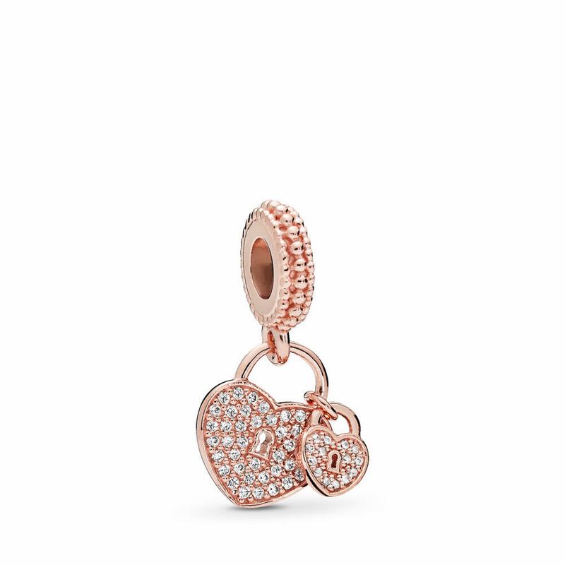 Pandora Rose™ Love Locks Dangle Charm Canada (93XEGUJRL)